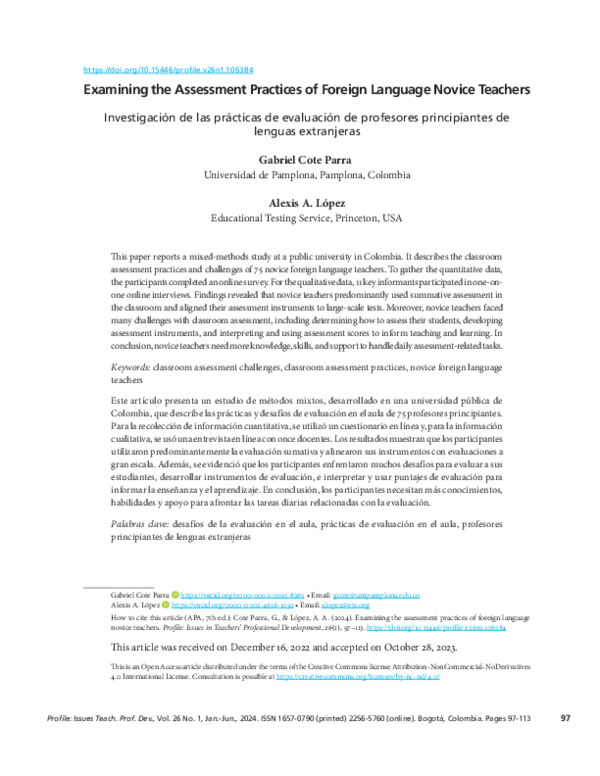 (PDF) Examining the Assessment Practices of Foreign Language Novice ...