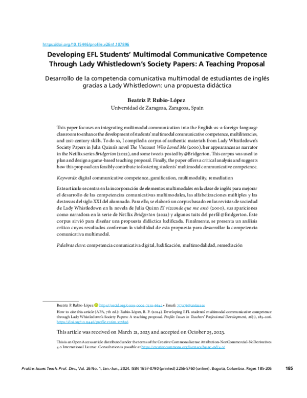 (PDF) Developing EFL Students' Multimodal Communicative Competence ...