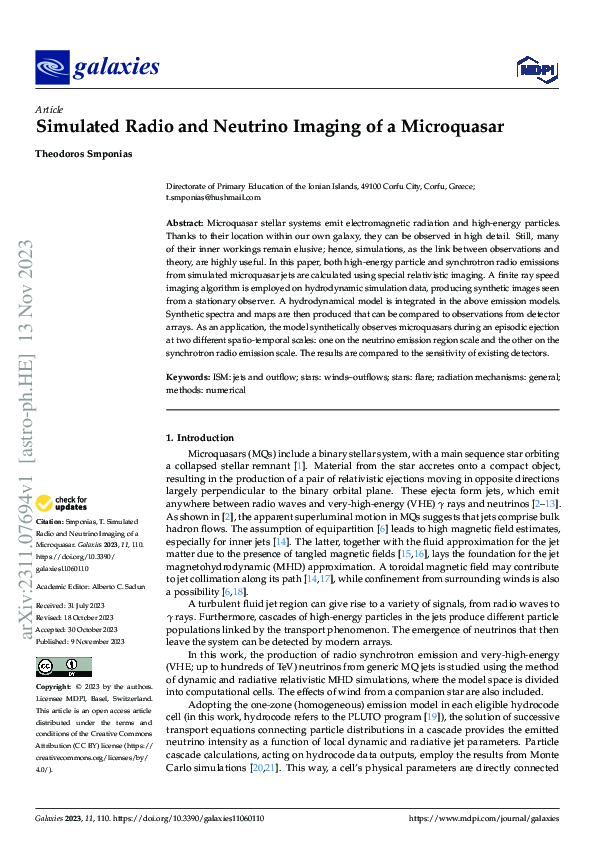 (PDF) Simulated Radio and Neutrino Imaging of a Microquasar