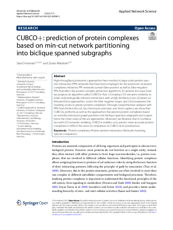 (PDF) CUBCO+: prediction of protein complexes based on min-cut network ...