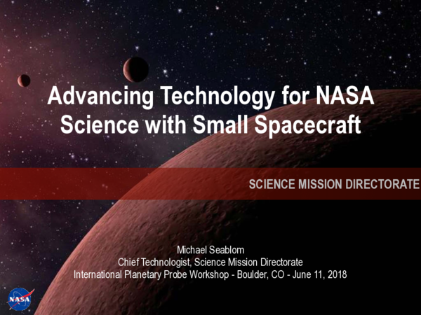 (PDF) Advancing Technology for NASA Science with Small Spacecraft