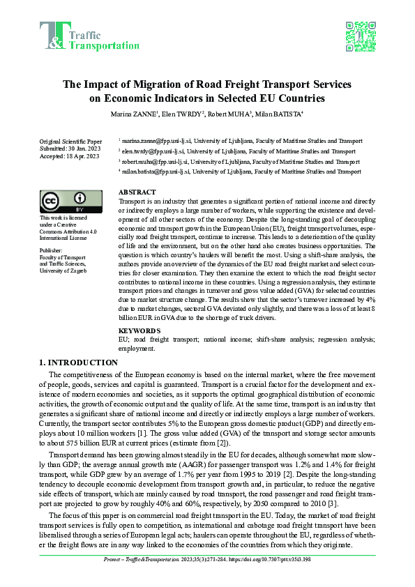 (PDF) The Impact of Migration of Road Freight Transport Services on ...