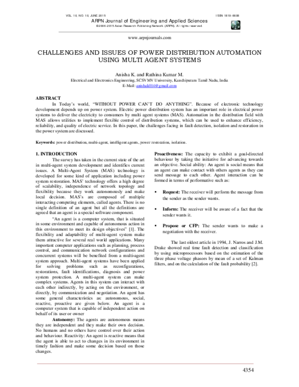 (PDF) Challenges and Issues of Power Distribution Automation Using ...