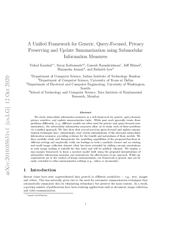 (PDF) A Unified Framework for Generic, Query-Focused, Privacy ...