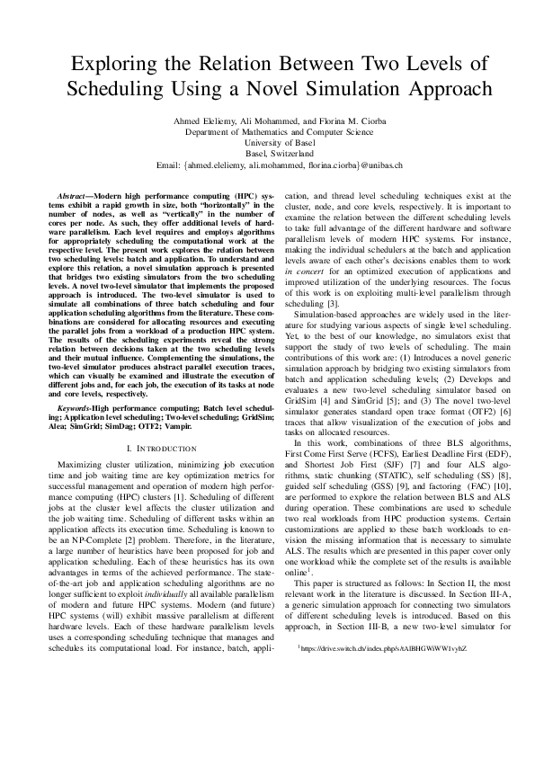 (PDF) Exploring the Relation between Two Levels of Scheduling Using a ...