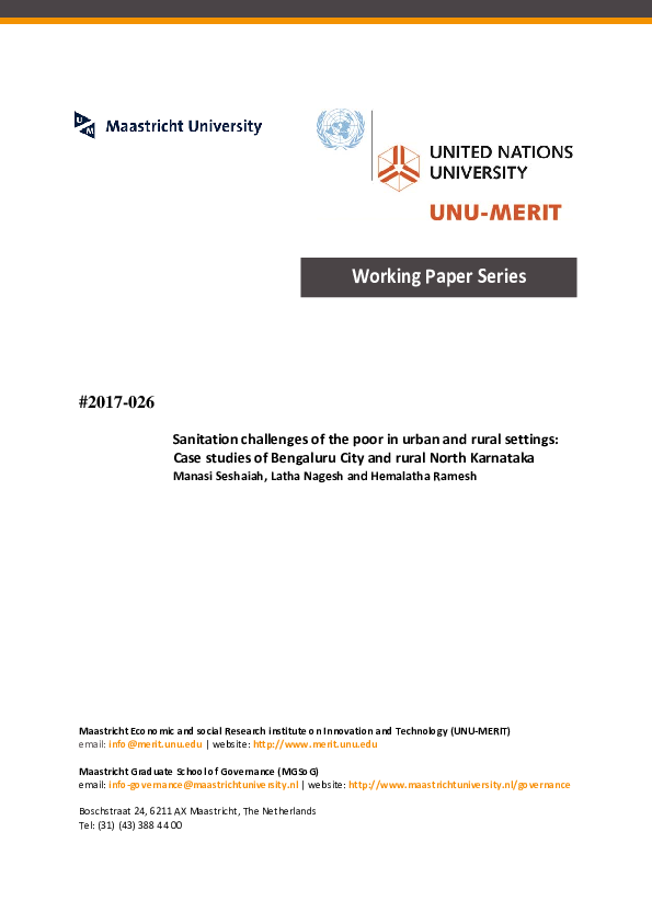 (PDF) Sanitation challenges of the poor in urban and rural settings ...