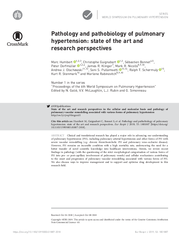 (PDF) Pathology and pathobiology of pulmonary hypertension: state of ...