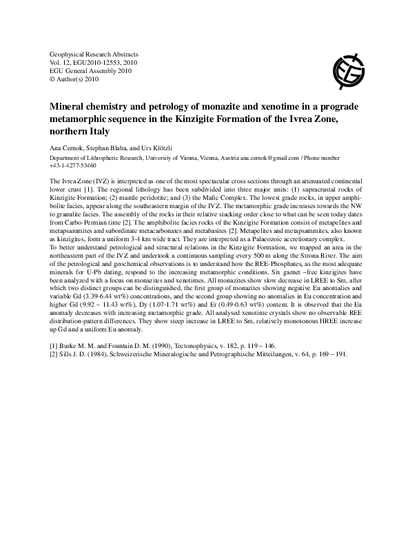 (PDF) Mineral chemistry and petrology of monazite and xenotime in a ...
