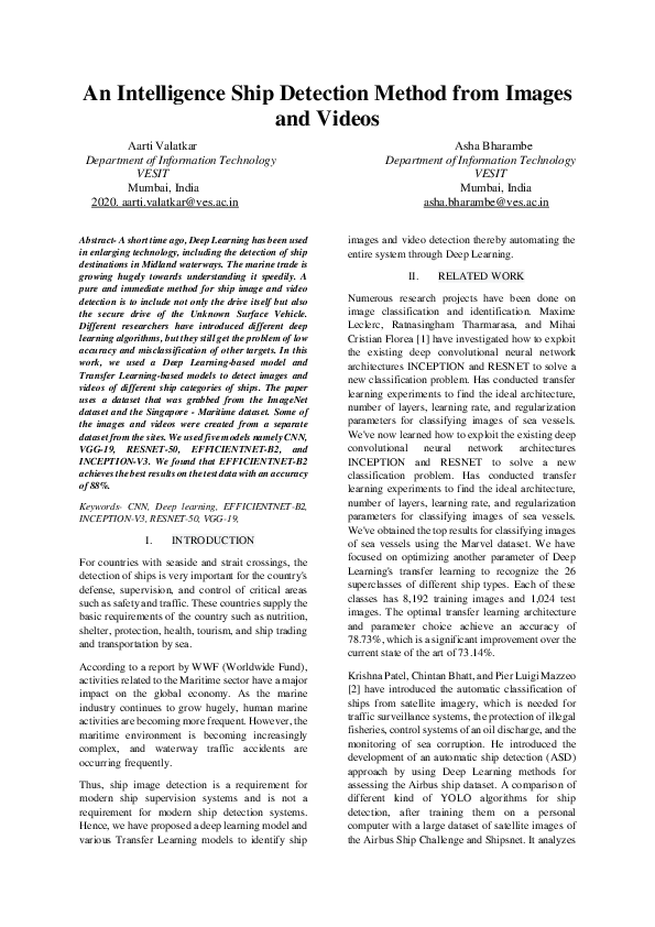 (PDF) An Intelligence Ship Detection Method from Images and Videos