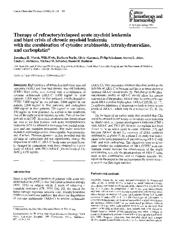 (PDF) Therapy of refractory/relapsed acute myeloid leukemia and blast ...