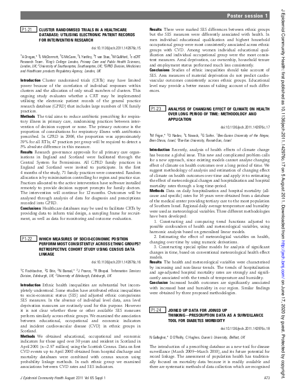 (PDF) P1-23 Analysis of changing effect of climate on health over long ...