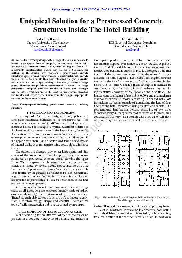 (PDF) Untypical Solution for a Prestressed Concrete Structures Inside ...