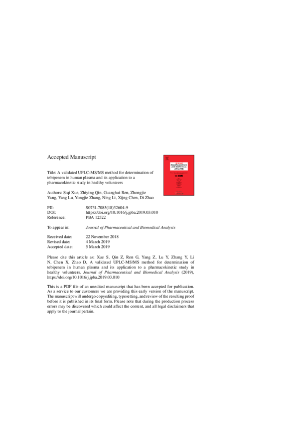 (PDF) A validated UPLC-MS/MS method for the determination of urinary ...