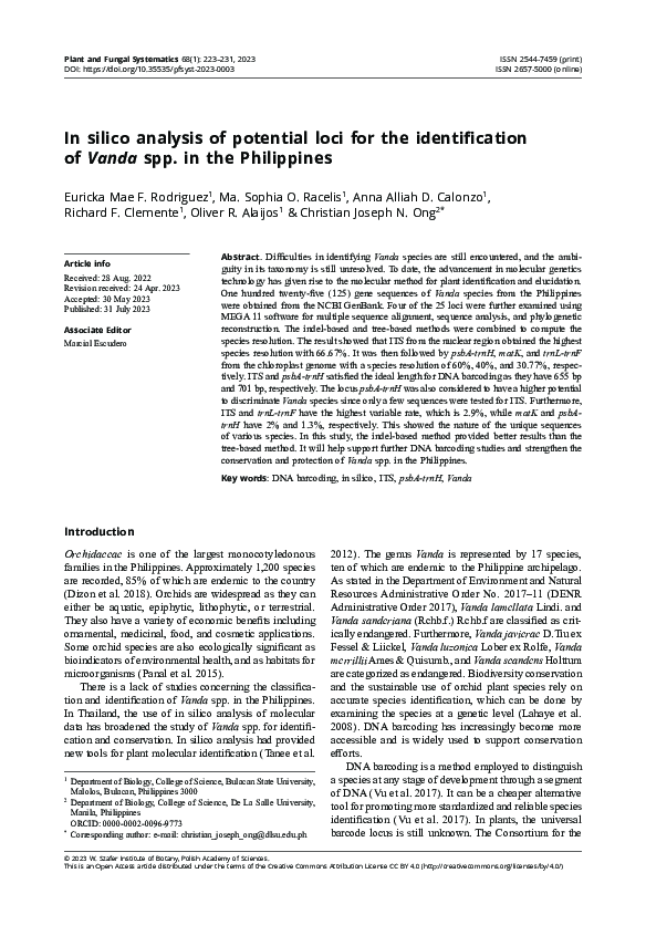 (PDF) In silico analysis of potential loci for the identification of ...