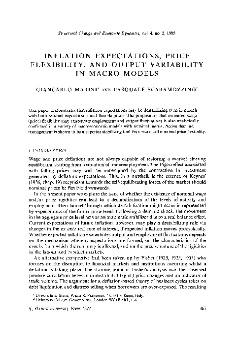 (PDF) Inflation expectations, price flexibility, and output variability ...