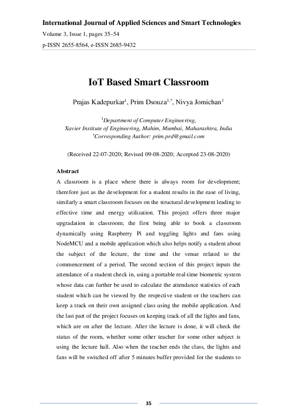  pdf iot based smart classroom
