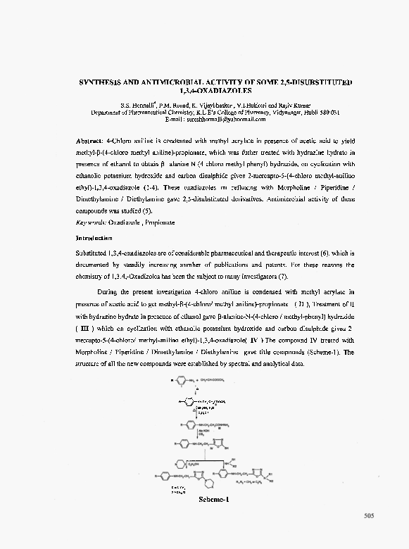 (PDF) Synthesis and Antimicrobial Activity of Some 2,5-DISUBSTITUTED 1 ...