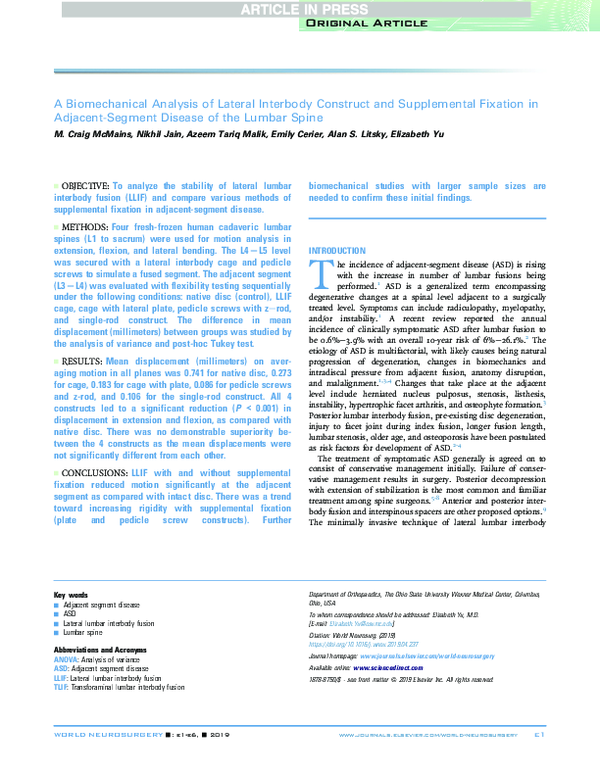 (PDF) A Biomechanical Analysis of Lateral Interbody Construct and ...