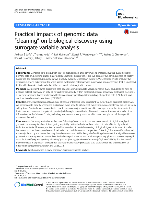  pdf practical impacts of genomic data cleaning on biological
