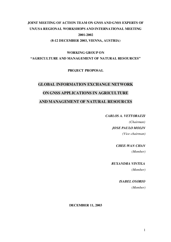 (PDF) Global Information Exchange Network on GNSS Applications in ...