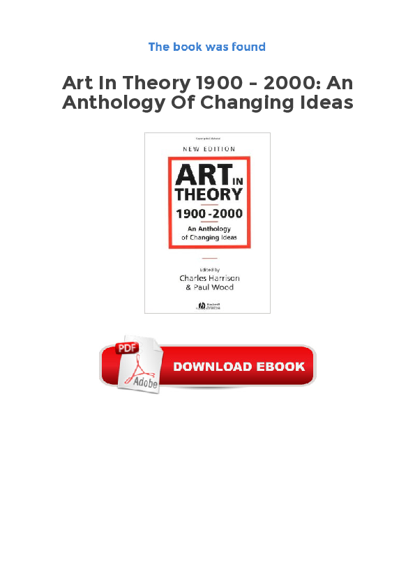 (PDF) Art in theory, 1900-1990: An anthology of changing ideas