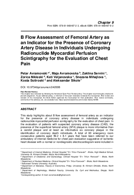 (PDF) B Flow Assessment of Femoral Artery as an Indicator for the ...