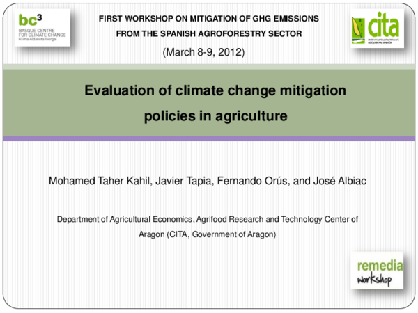 (PDF) Evaluation of climate change mitigation policies in agriculture