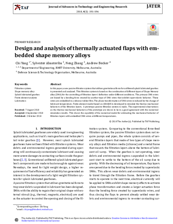 (PDF) Design of a robotic arm, actuated by shape memory alloys