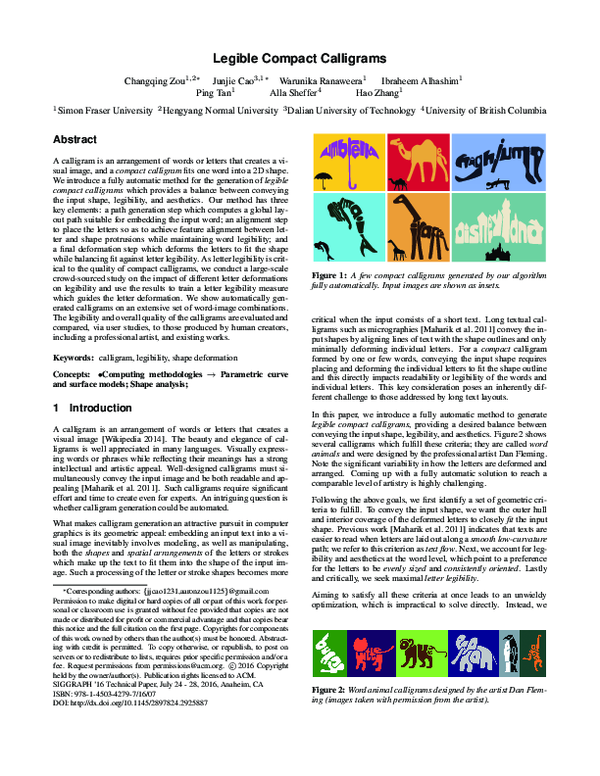 (PDF) Legible compact calligrams