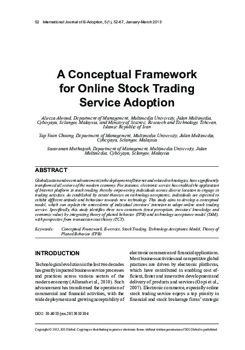 (PDF) A Conceptual Framework for Online Stock Trading Service Adoption