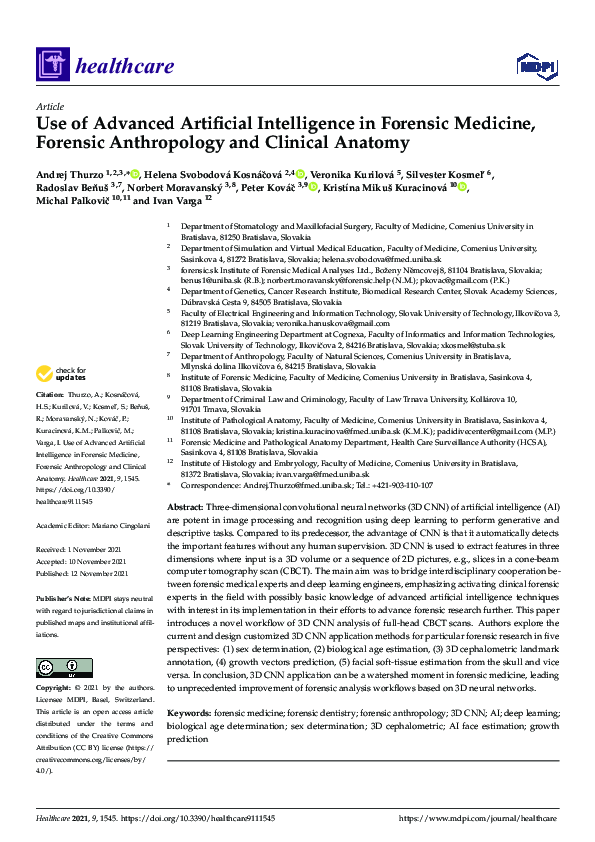 (PDF) Use of Advanced Artificial Intelligence in Forensic Medicine ...