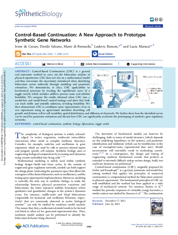 (PDF) Control-based continuation: a new approach to prototype synthetic ...