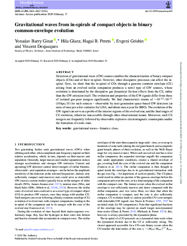 (PDF) Gravitational waves from in-spirals of compact objects in binary ...