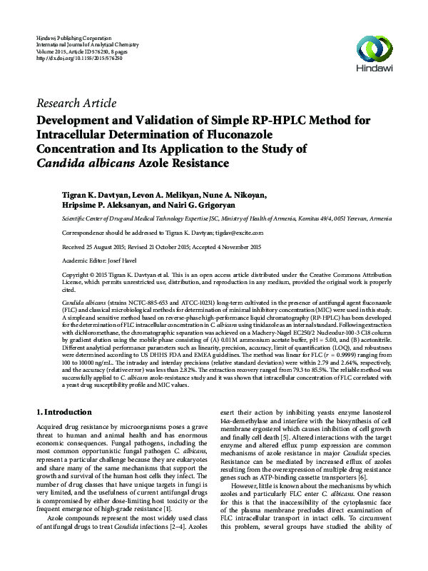 (PDF) Development and Validation of Simple RP-HPLC Method for ...
