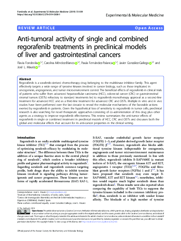 (PDF) Anti-tumoral activity of single and combined regorafenib ...