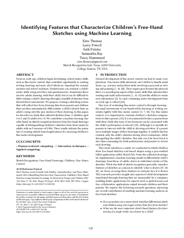 (PDF) Identifying Features that Characterize Children’s Free-Hand ...