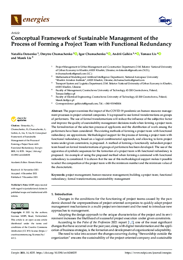 (PDF) Conceptual Framework of Sustainable Management of the Process of ...