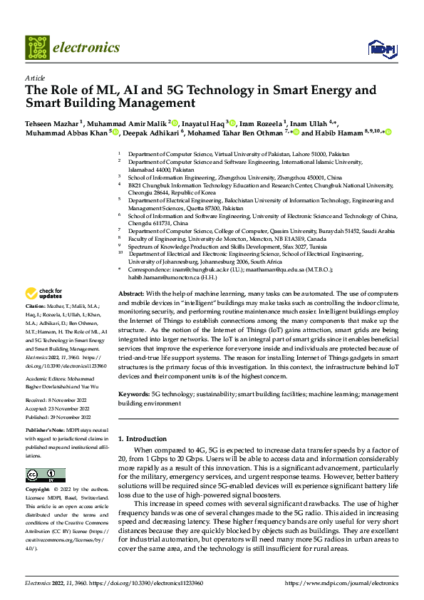 (PDF) The Role of ML, AI and 5G Technology in Smart Energy and Smart ...