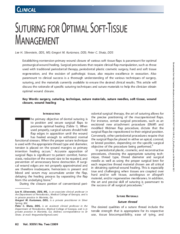 (PDF) Suturing for Optimal Soft-Tissue Management