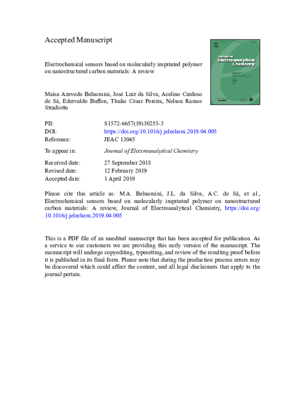 (PDF) Electrochemical Sensors Based on Molecularly Imprinted Polymers ...