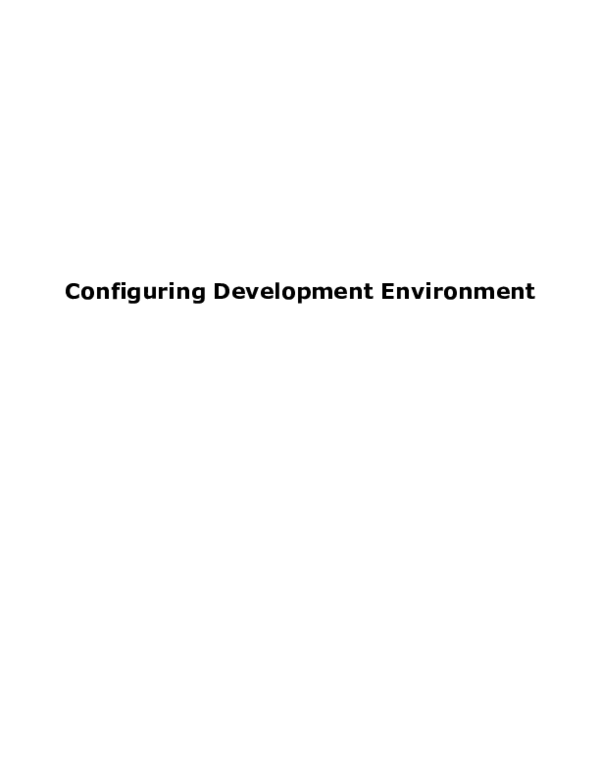 (PDF) Configuring a Development Environment