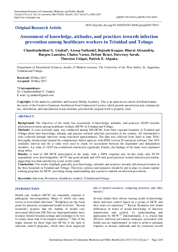 (PDF) Assessment of knowledge, attitudes, and practices towards ...