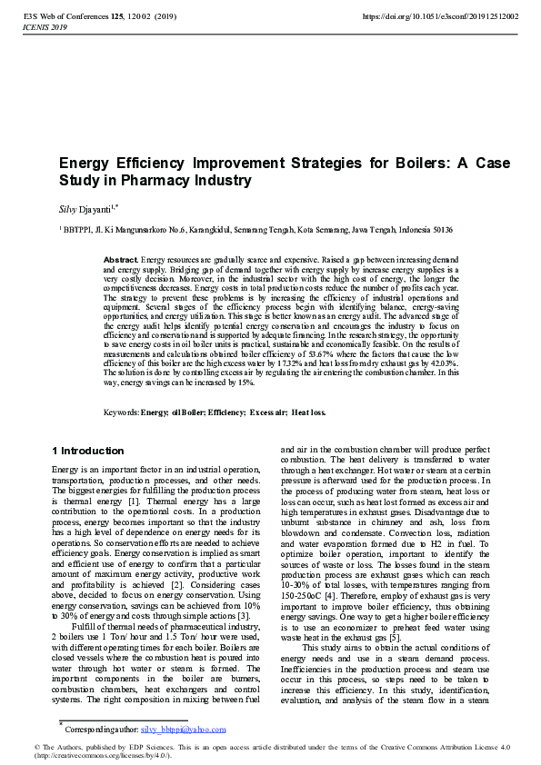 (PDF) Energy Efficiency Improvement Strategies for Boilers: A Case ...