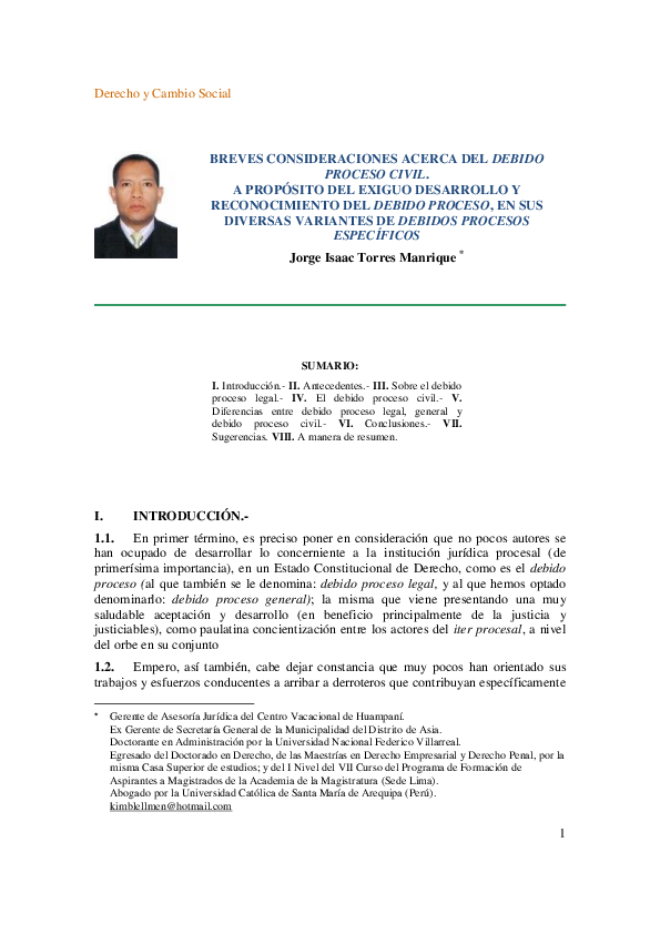 (PDF) Breves consideraciones acerca del debido proceso civil: A ...