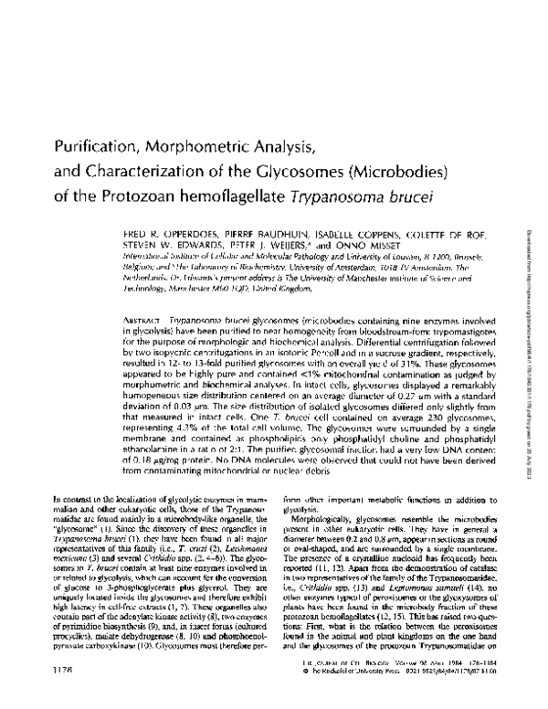 (PDF) Purification, morphometric analysis, and characterization of the ...