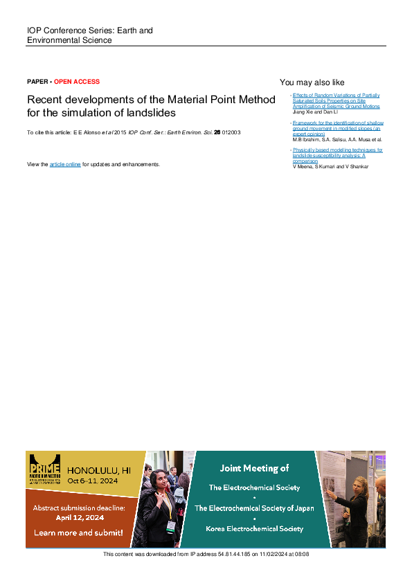 (PDF) Recent developments of the Material Point Method for the ...