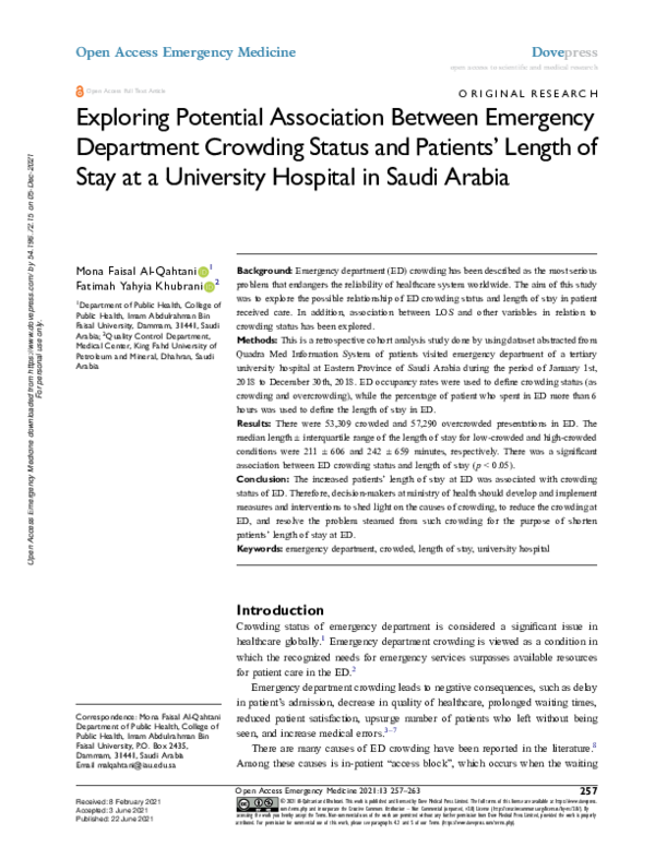 (PDF) Exploring Potential Association Between Emergency Department ...