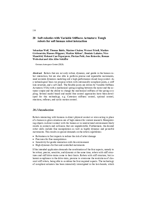 (PDF) Soft Robotics with Variable Stiffness Actuators: Tough Robots for ...