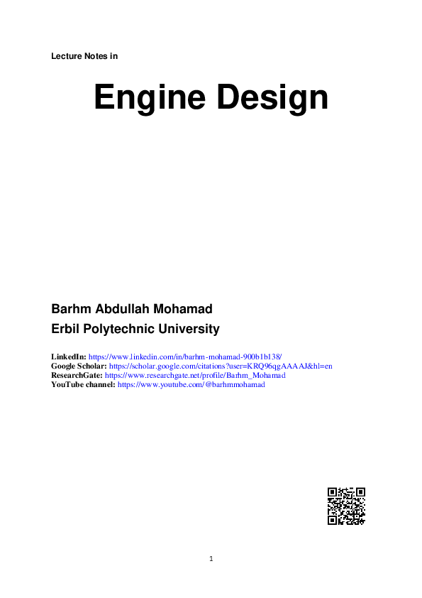 (PDF) Lecture notes in engine design