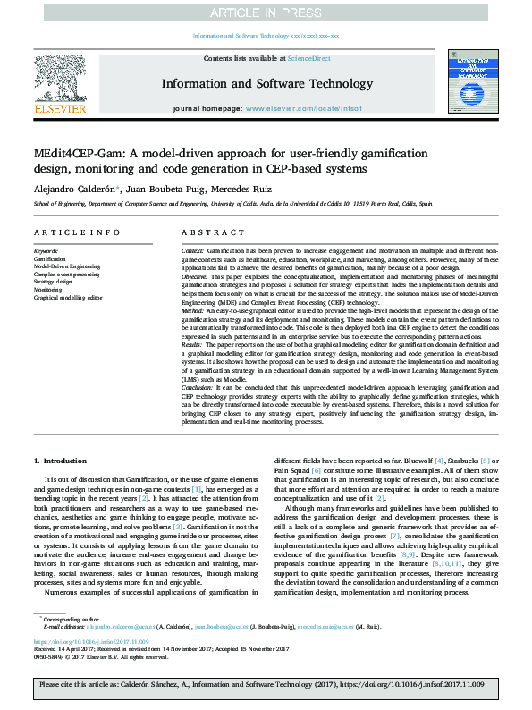 (PDF) MEdit4CEP-Gam: A model-driven approach for user-friendly ...